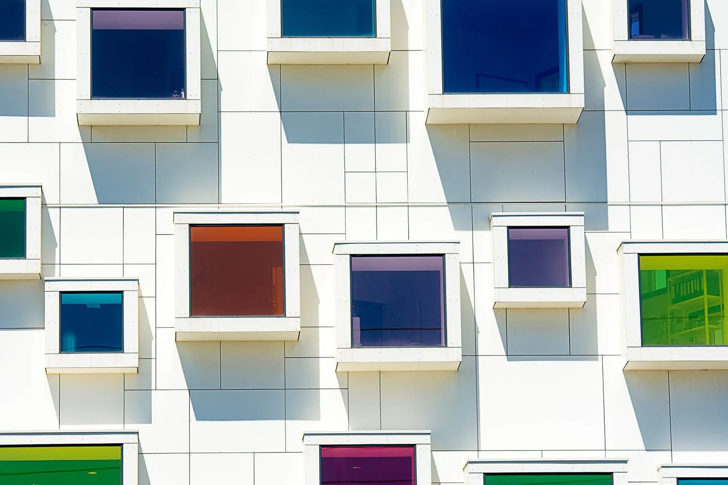 Rhythmic windows across a modern exhibition building