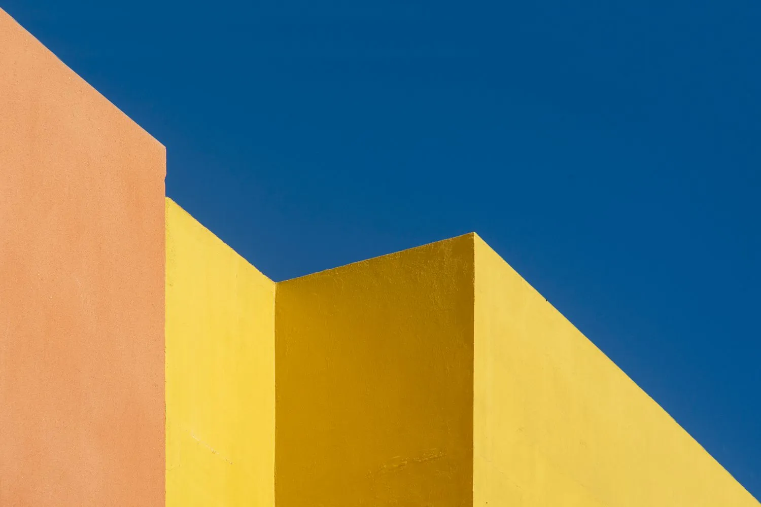 Abstract angular architecture under blue sky